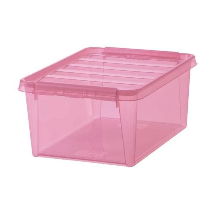 Plastkassi með loki 14L SmartStore bleikur