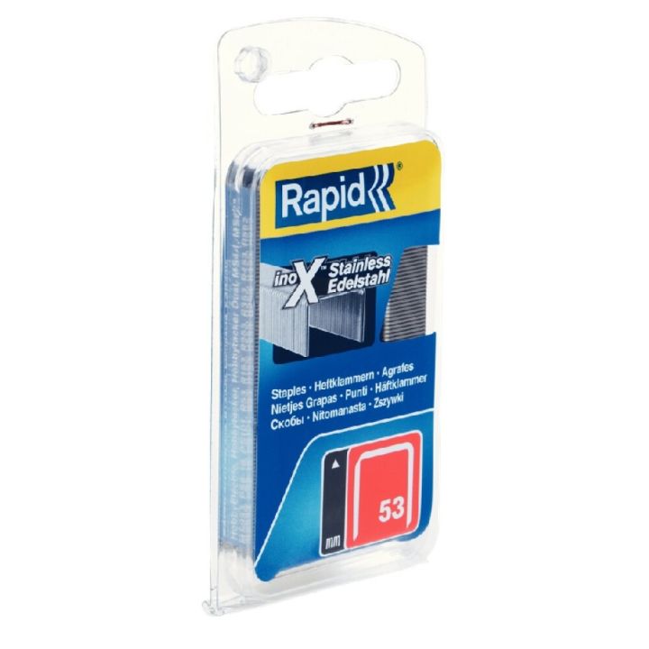 Hefti nr. 53 ryðfrítt stál 12 mm 1080 stk Rapid