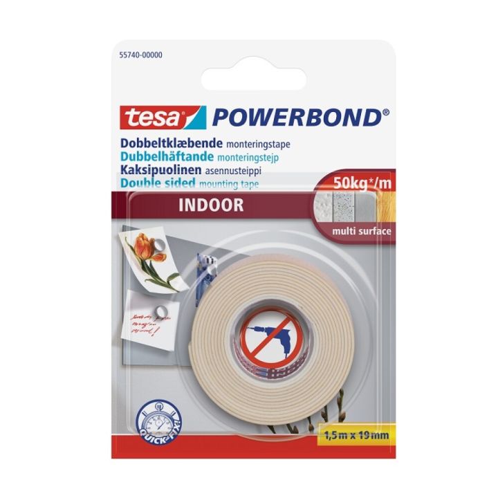 Tvíhliða límband Tesa Powerbond innandyra 1,5m