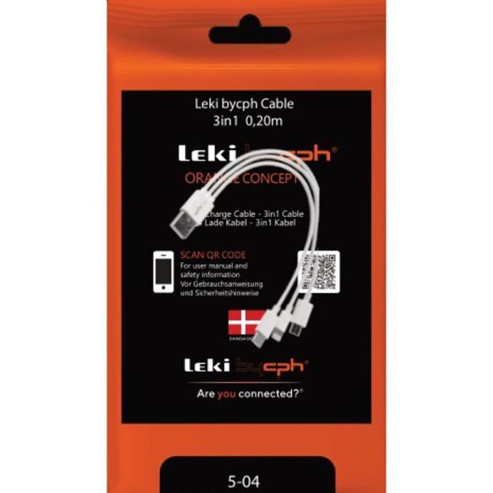 Hleðslusnúra 3in1 USB Leki 30cm