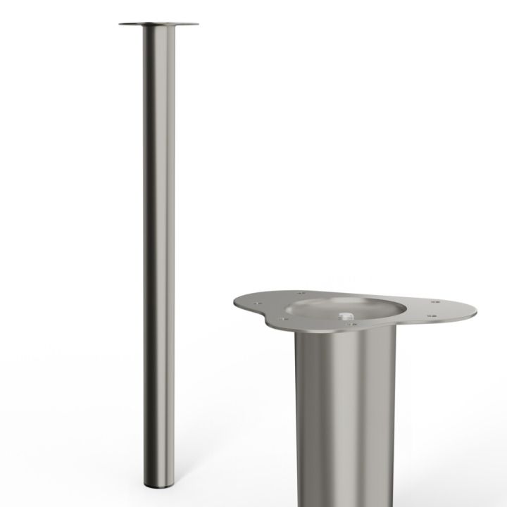 Borðfótur Ø60x900mm burstað stál