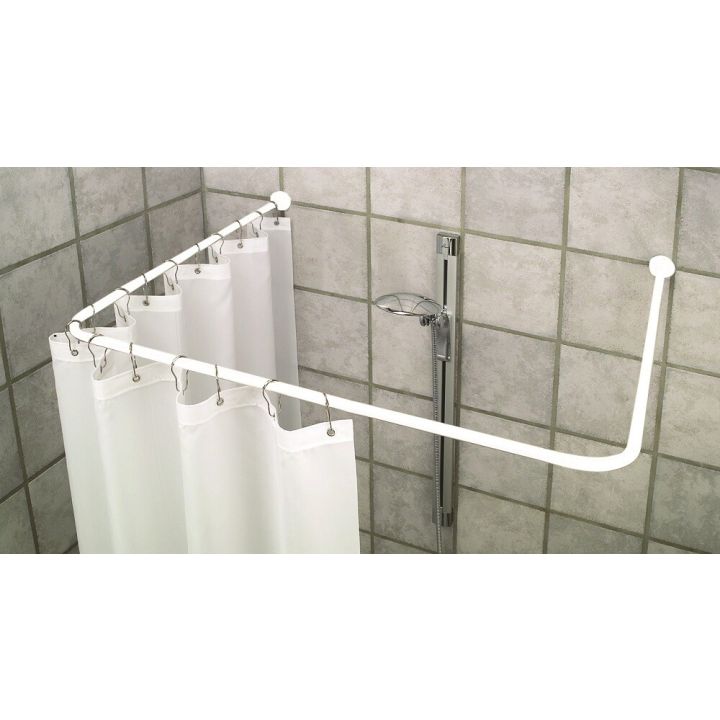 Stöng fyrir sturtuhengi Universal Debel hvít