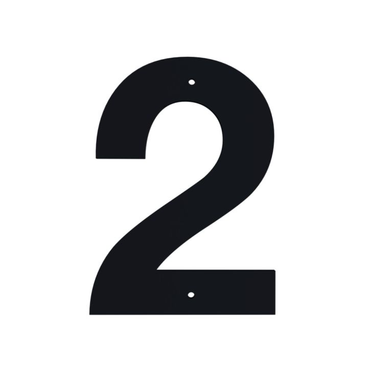 Húsnúmer nr. 2 Allux 10 cm svart