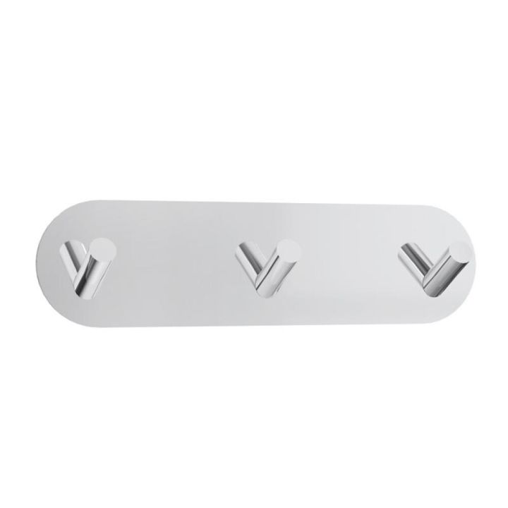 Snagi þrefaldur límfestur House Lucca 18cm króm