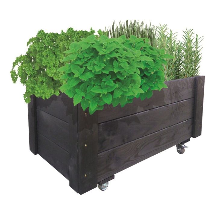 Gróðurkassi á hjólum Maxiflex Pindstrup svartur