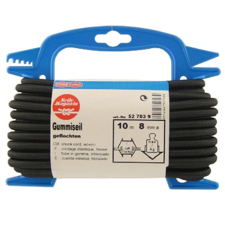 Gúmmísnúra 8mm x 10m Conacord svört