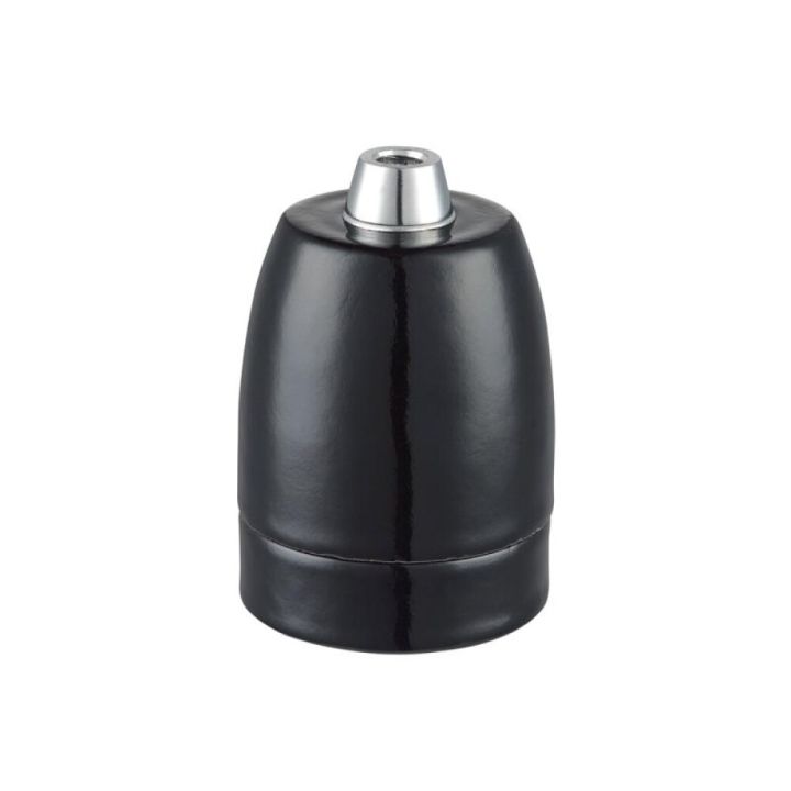 Perustæði E27 postulín Halo Design  svart