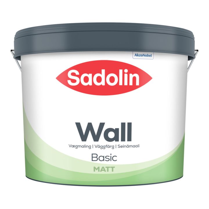 Veggmálning Basic hálf mött 10% 9L hvít Sadolin