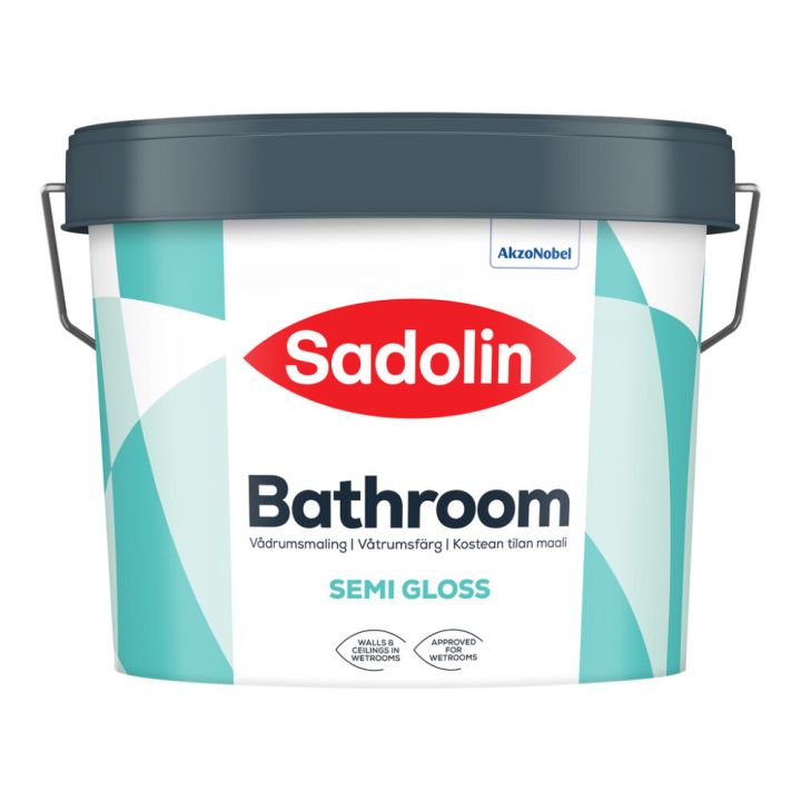 Baðherbergismálning hálfglans 30% 2,5L hvít Sadolin