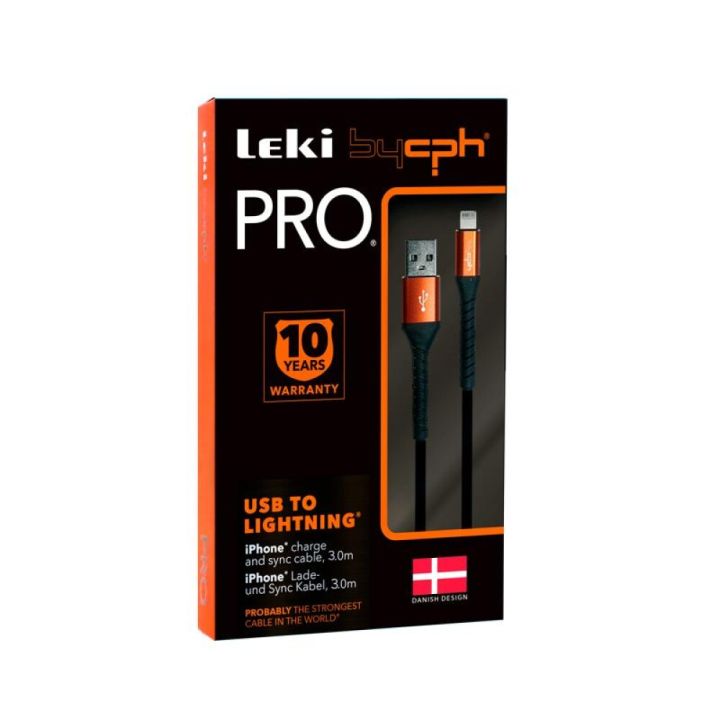 Hleðslusnúra USB lightning Leki Pro 3m
