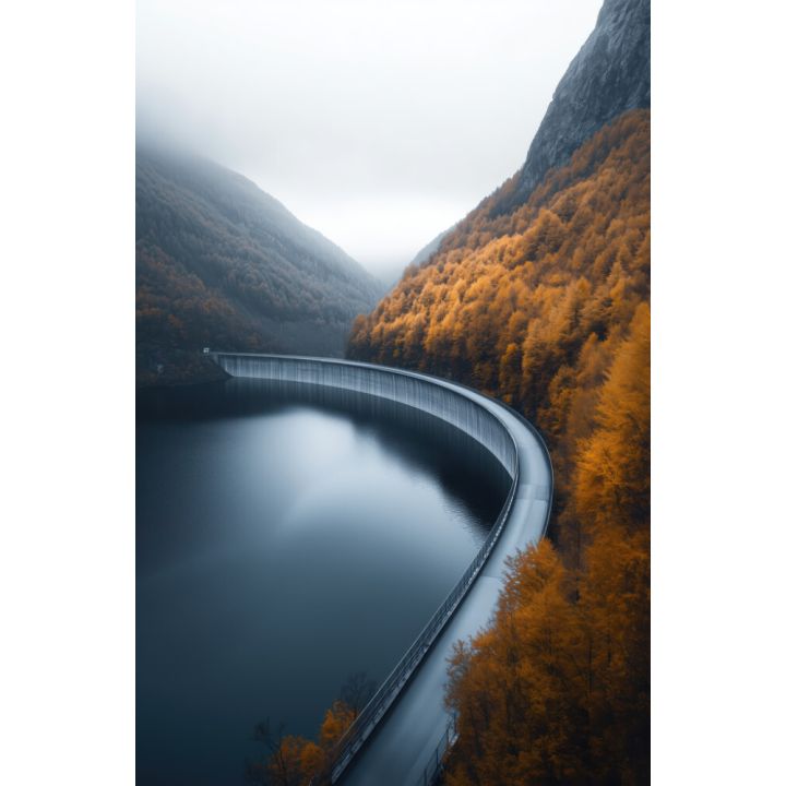 Hljóðvistarmynd landslag vatn skógur 800x1220x20 mm InEx