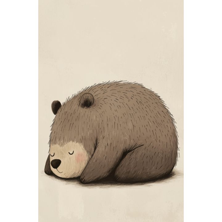 Hljóðvistarmynd björn sofandi 800x1220x20 mm InEx