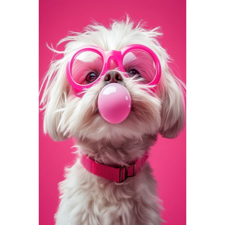 Hljóðvistarmynd hundur bleikur 800x1220x20 mm InEx