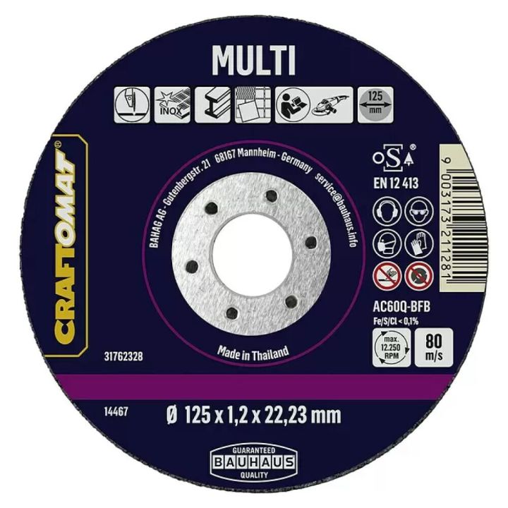 Skurðarskífa 125x1,2mm Craftomat multi