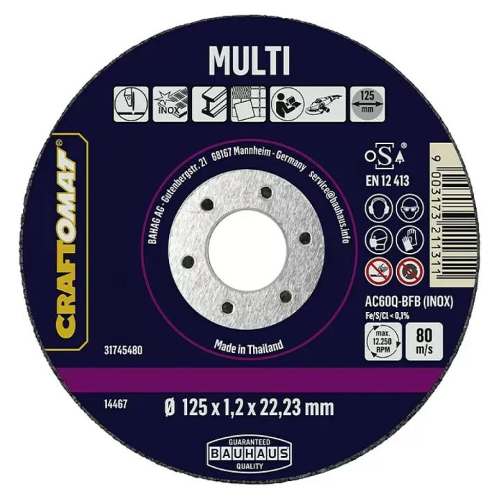 Skurðarskífa 125mm Craftomat multi