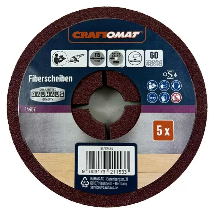 Sandpappírsskífa K60/115mm Craftomat 5stk