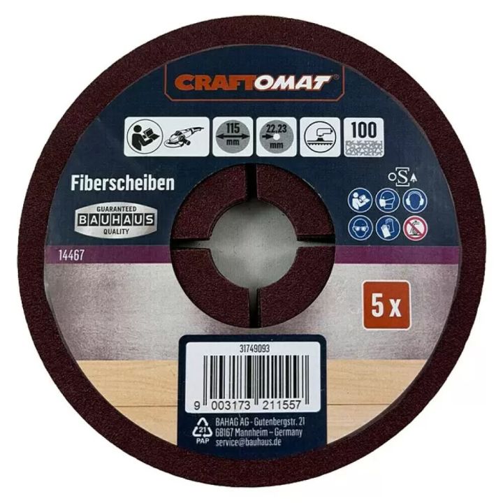 Sandpappírsskífa K100/115mm Craftomat 5stk