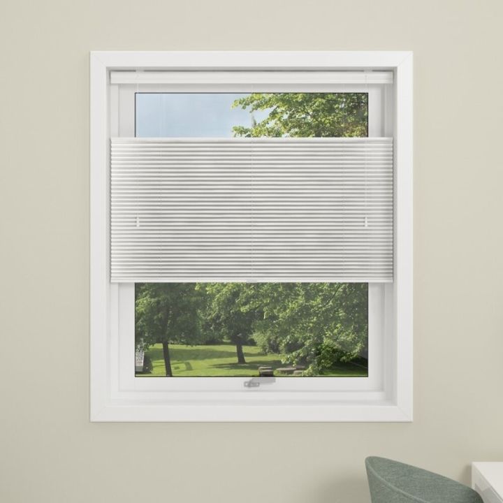 Plíseruð gardína 140x160 cm Debel Touch Split hvít