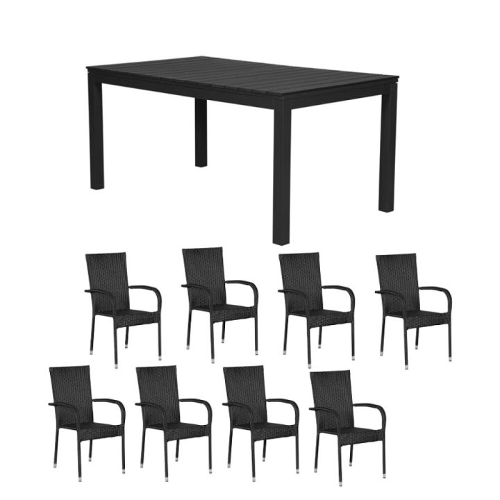 Garðborð 260x95 cm Bordeux og 8 stólar Anna