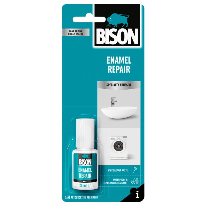 Viðgerðarsett fyrir glerung Bison 20ml hvít