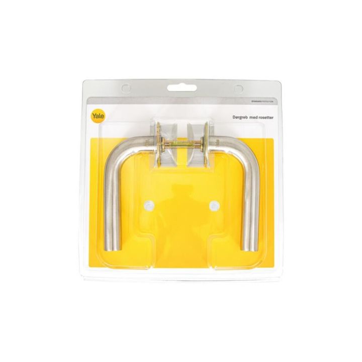 Hurðarhúnn 19mm Yale Y419L 304 L form með rósettu ryðfrír