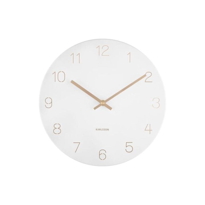 Veggklukka Charm Ø30cm hvít