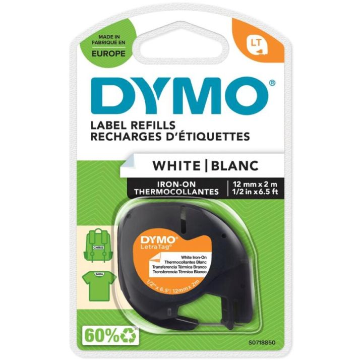 Merkimiði fyrir LetraTag DYMO D1 merkivél Iron-On 12 mm