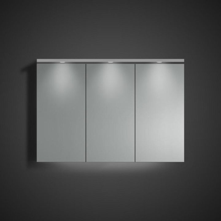Speglaskápur kantaður matt grár 100x70 Skärgård