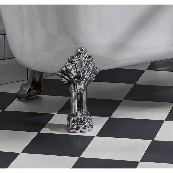 Ljónsfætur með frárennslisetti Króm 4stk