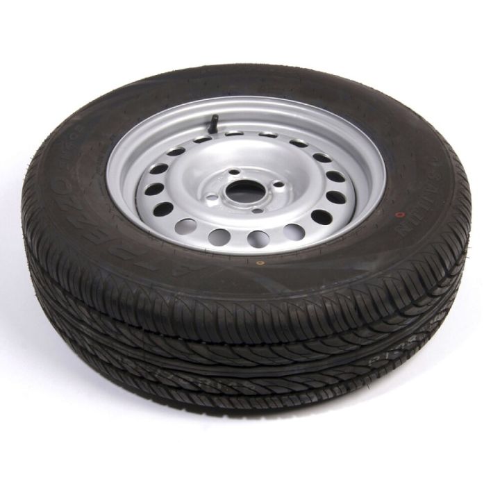 Dekk með felgu 145/80 R10 4-holu 375 kg