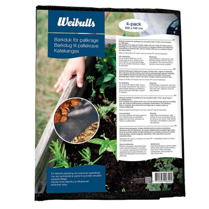 Jarðvegsdúkur fyrir hábeð 4stk Weibulls