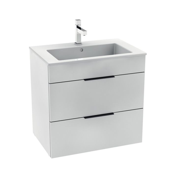 Baðinnrétting með handlaug 64 cm Laufen Cube hvít