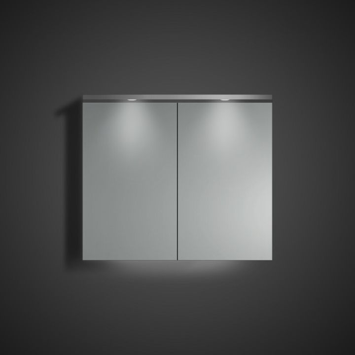 Speglaskápur rúnaður matt grár 80x70 Skärgård