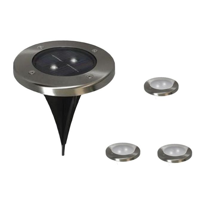 Garðljós með sólarsellu Lawn Light 3 stk Ø12cm