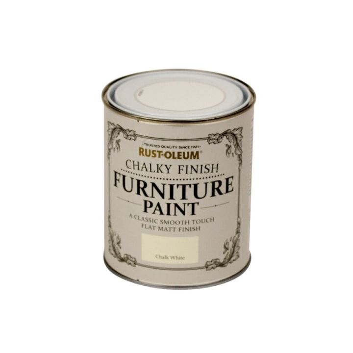 Húsgagnamálning kalkáferð 750ml Rust-Oleum krítar hvít