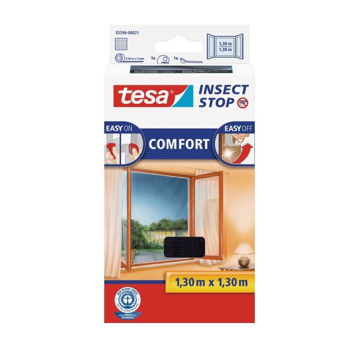 Skordýranet  130x130cm Tesa Insect Stop Comfort svart