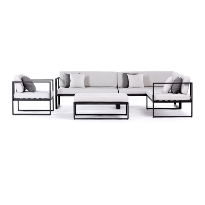 Garðsett fyrir 6 manns Sensum Skepparholmen svart/ljósgrátt