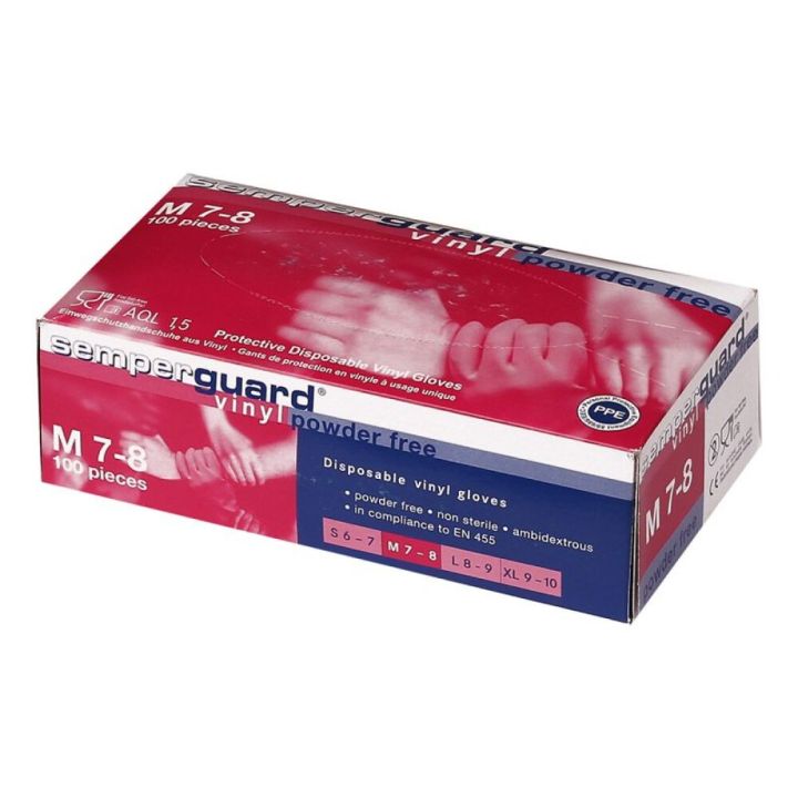 Vínylhanskar einnota str. 8 PF 100stk