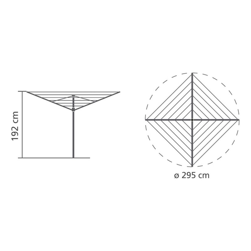 Þvottasnúra Brabantia Topspinner 50m