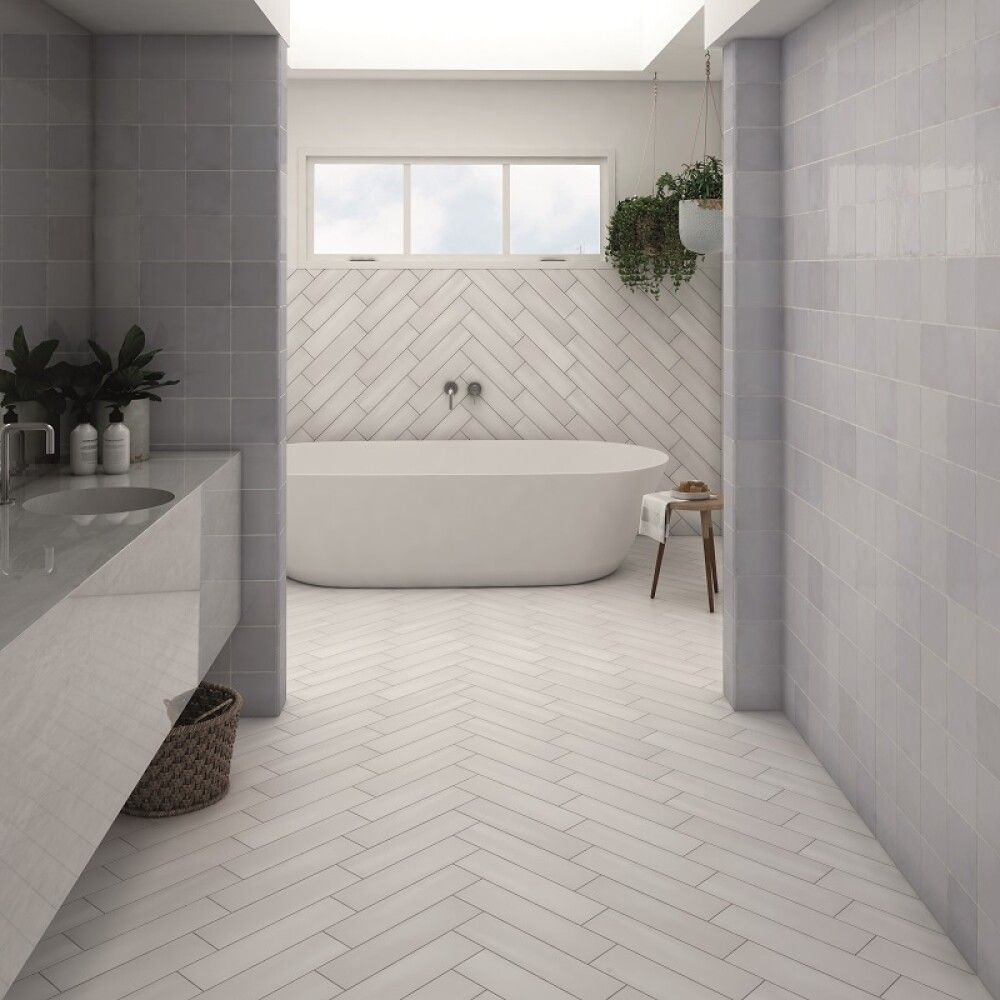 Gólf-/vegg flísar hvítar 9,2x36,8 cm 0,65 m2