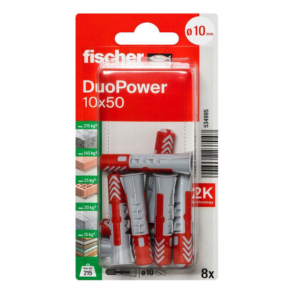 Múrtappi 10x50mm Fischer Duopower 8stk