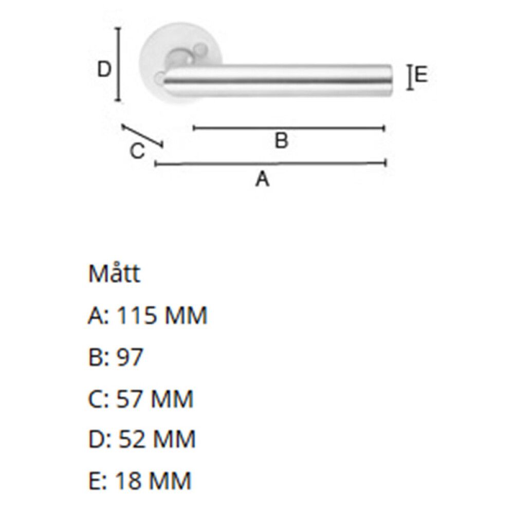 Hurðarhúnn Beslagsboden B236SNS burstað stál