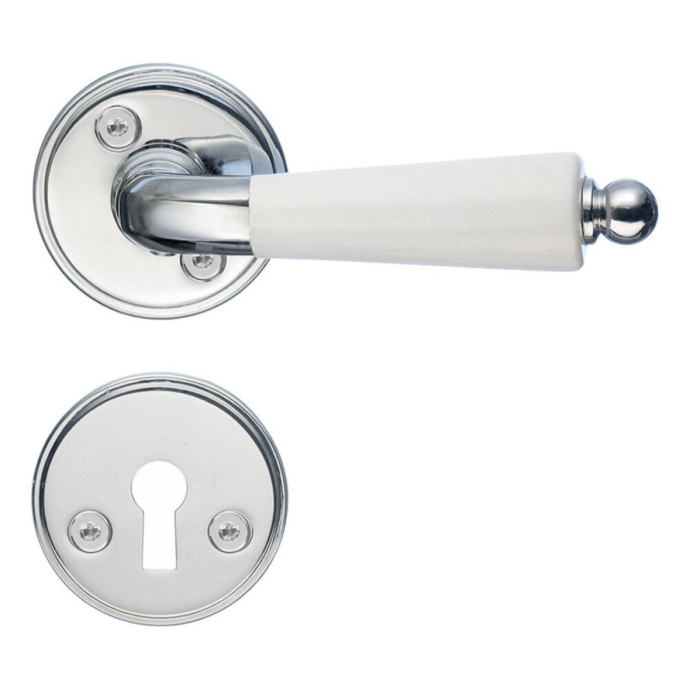 Hurðarhúnn Beslagsboden B279XKNS silfur/hvítur