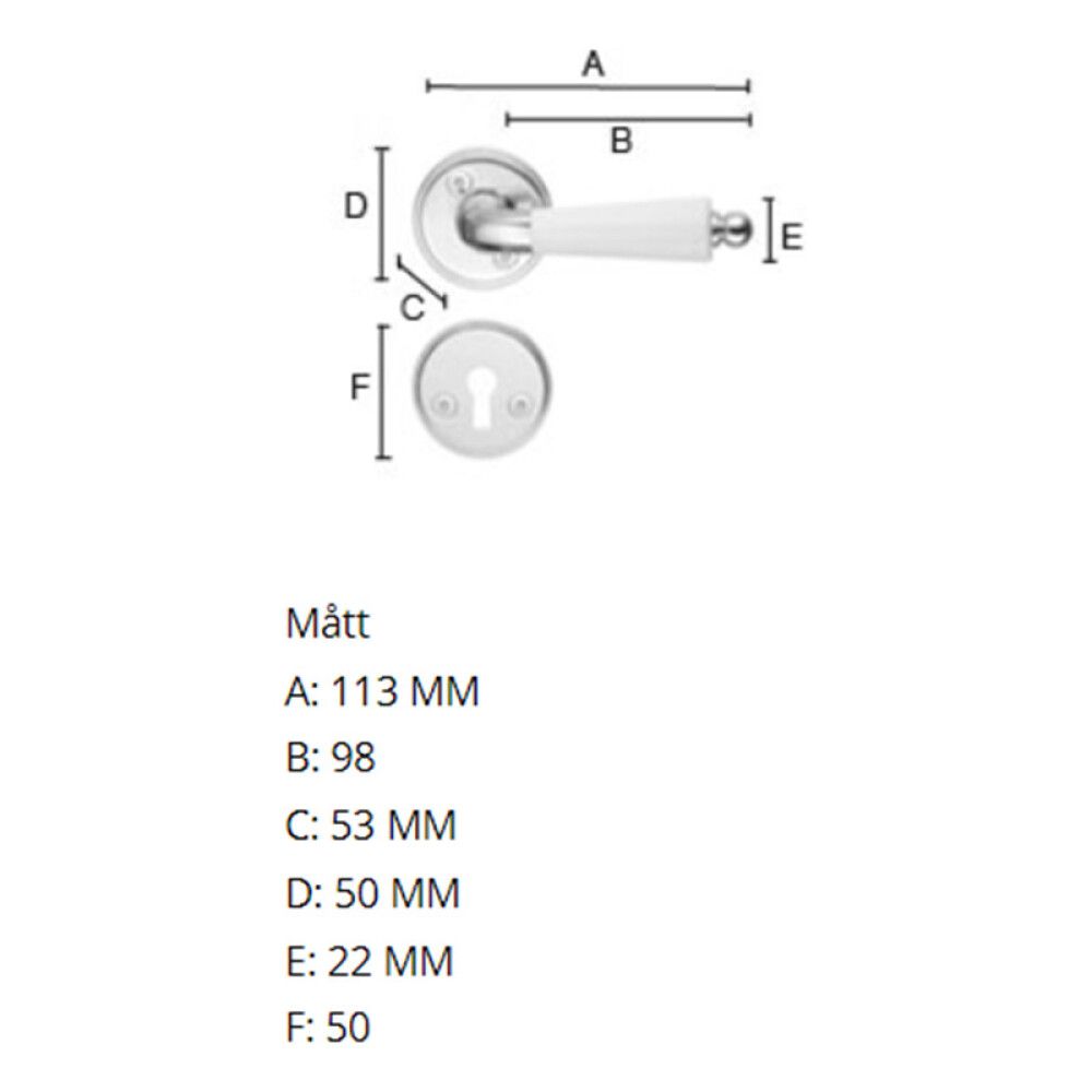 Hurðarhúnn Beslagsboden B279KNS