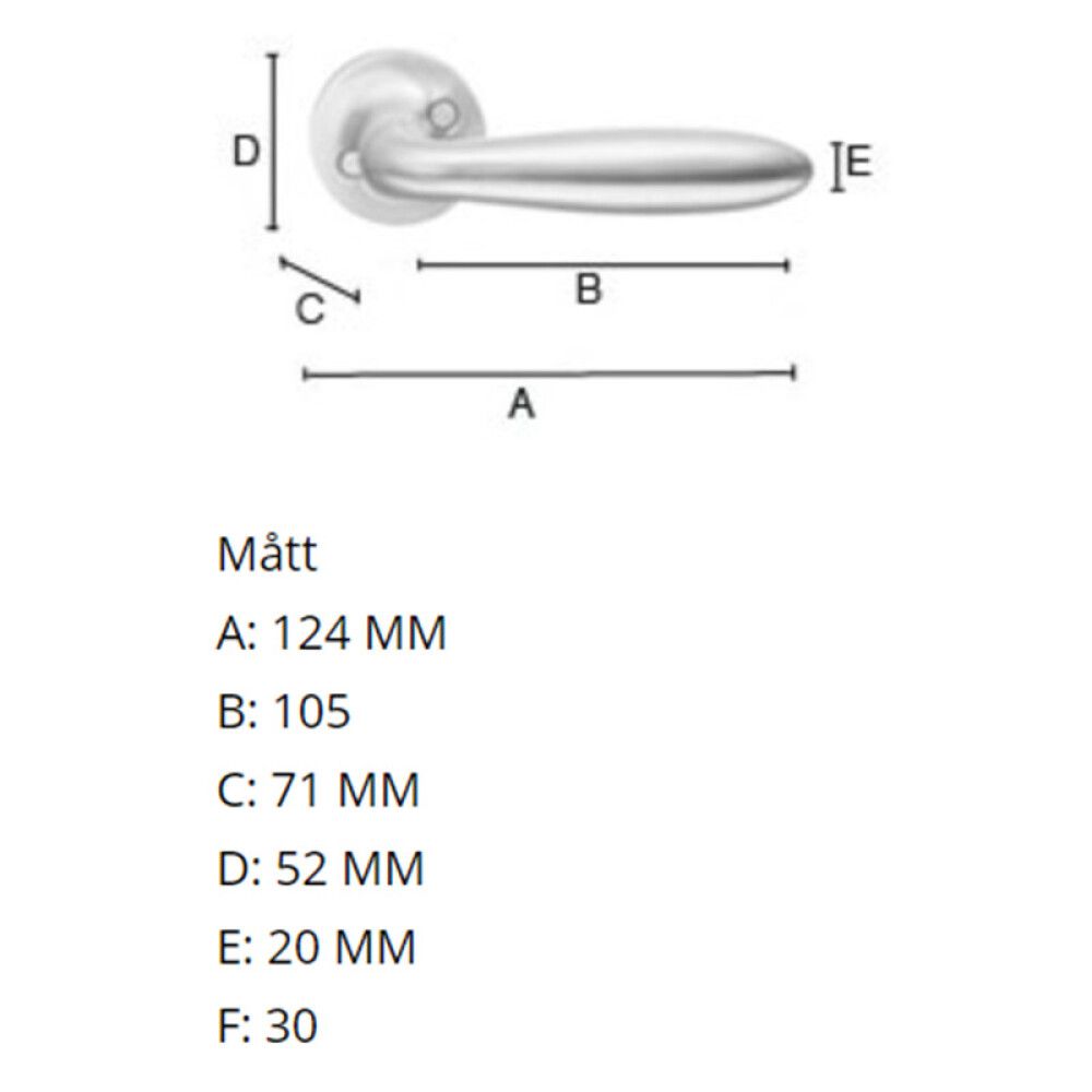 Hurðarhúnn utandyra Beslagsboden B175N ryðfrítt stál