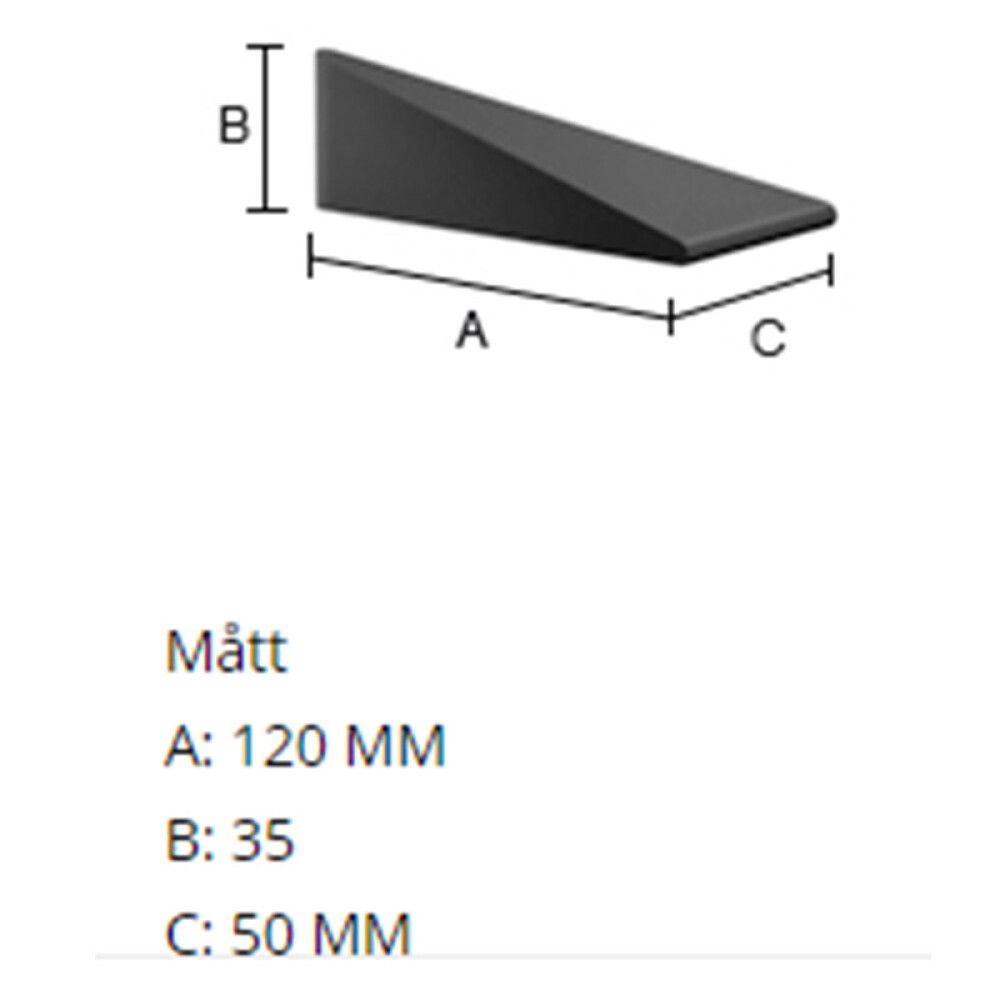 Hurðarstoppari laus Beslagsboden 120x35mm