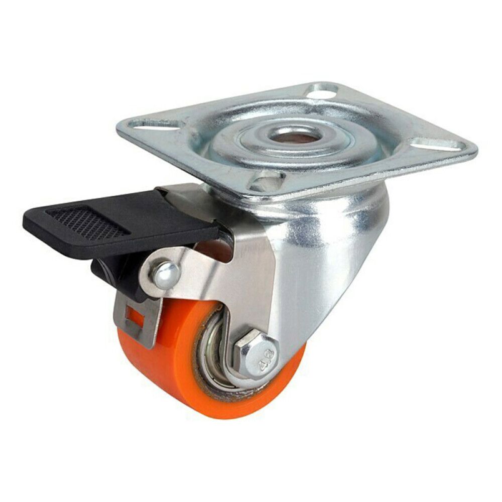 Snúningshjól með bremsu TG PU 58x35mm 100kg