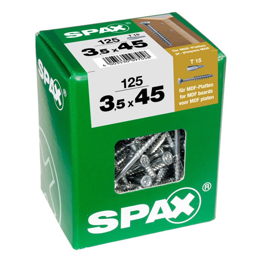 Tréskrúfur TX15 Ø3,5x45 mm 125 stk Spax Wirox