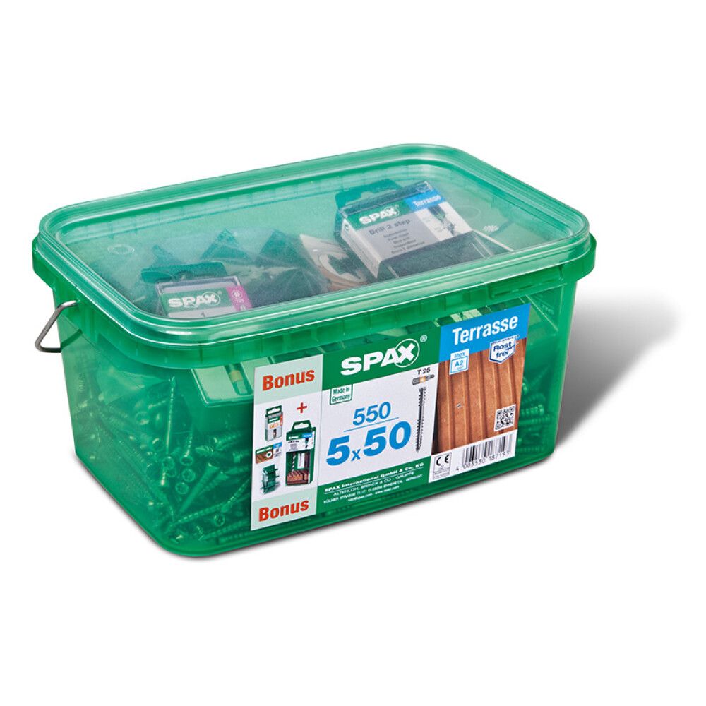 Pallaskrúfur TX25 Ø5x50 mm 550 stk Spax A2