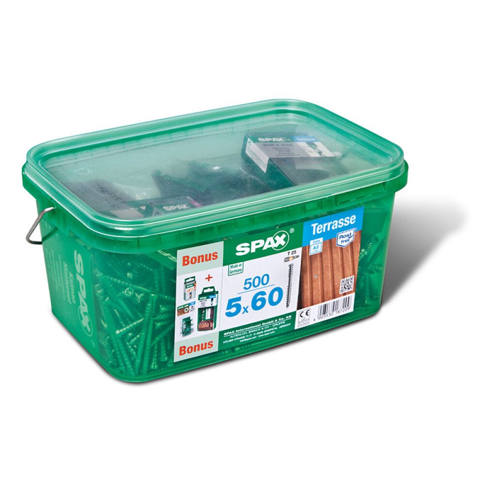 Pallaskrúfur TX25 Ø5x60 mm 550 stk Spax A2